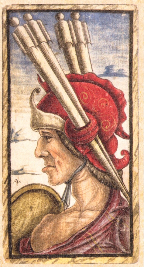 Sola Busca - Four of Batons