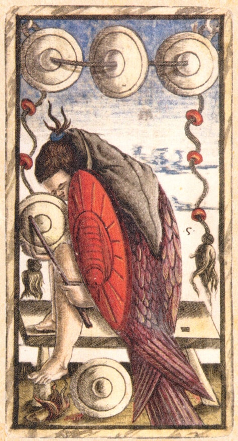 Sola Busca - Five of Coins