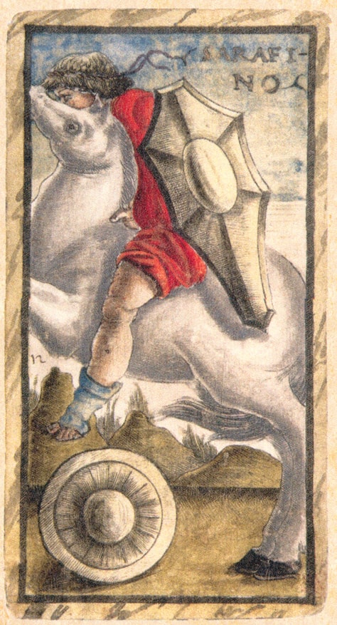 Sola Busca - Knight of Coins