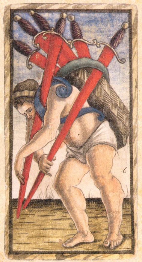 Sola Busca - Six of Swords