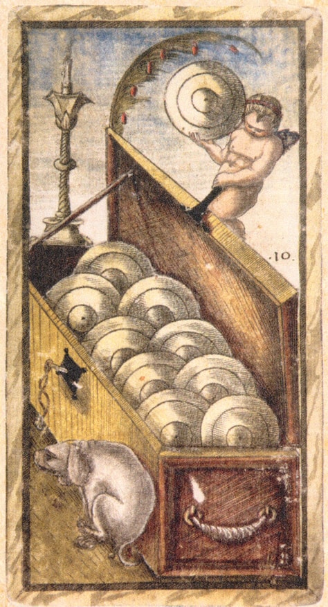 Sola Busca - Ten of Coins