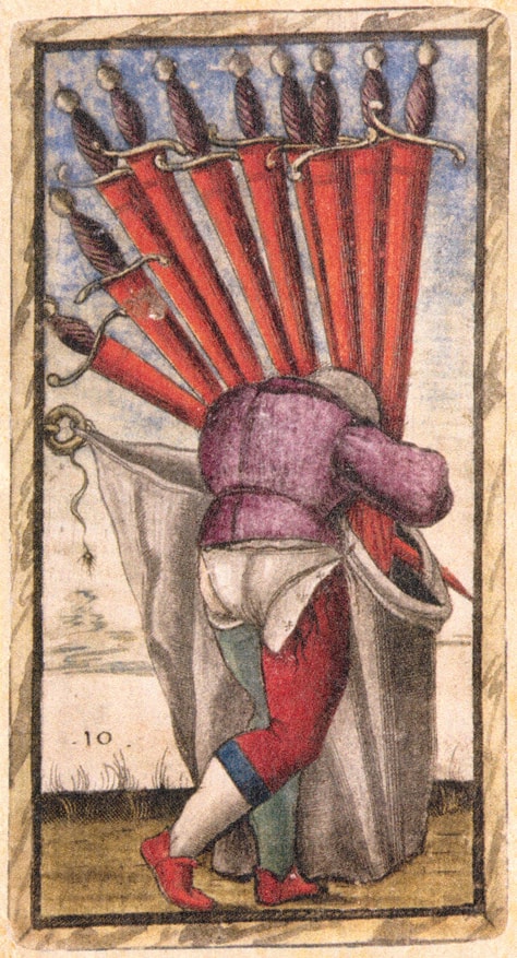Sola Busca - Ten of Swords