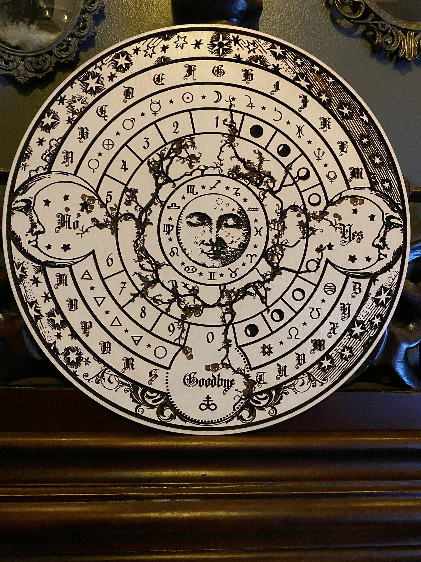 Pendulum Divination board, ornately engraved and hand finished.