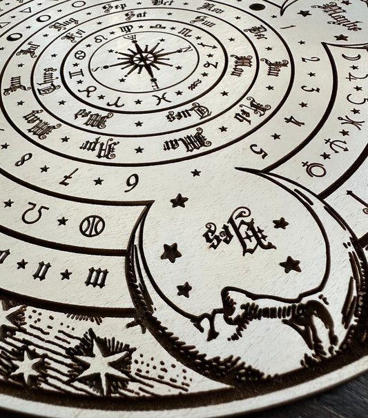 Divination board, ornately engraved and hand finished (Aged White).