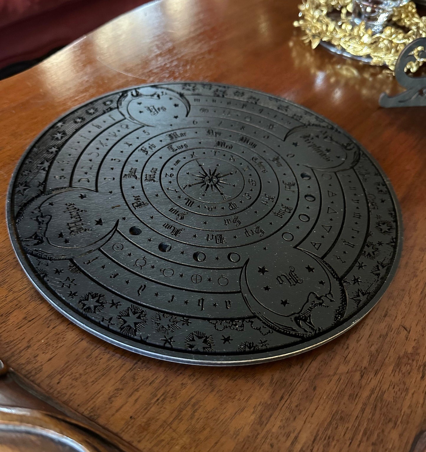 Divination board, ornately engraved and hand finished (Black).