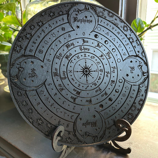 Divination board, ornately engraved and hand finished (Black).