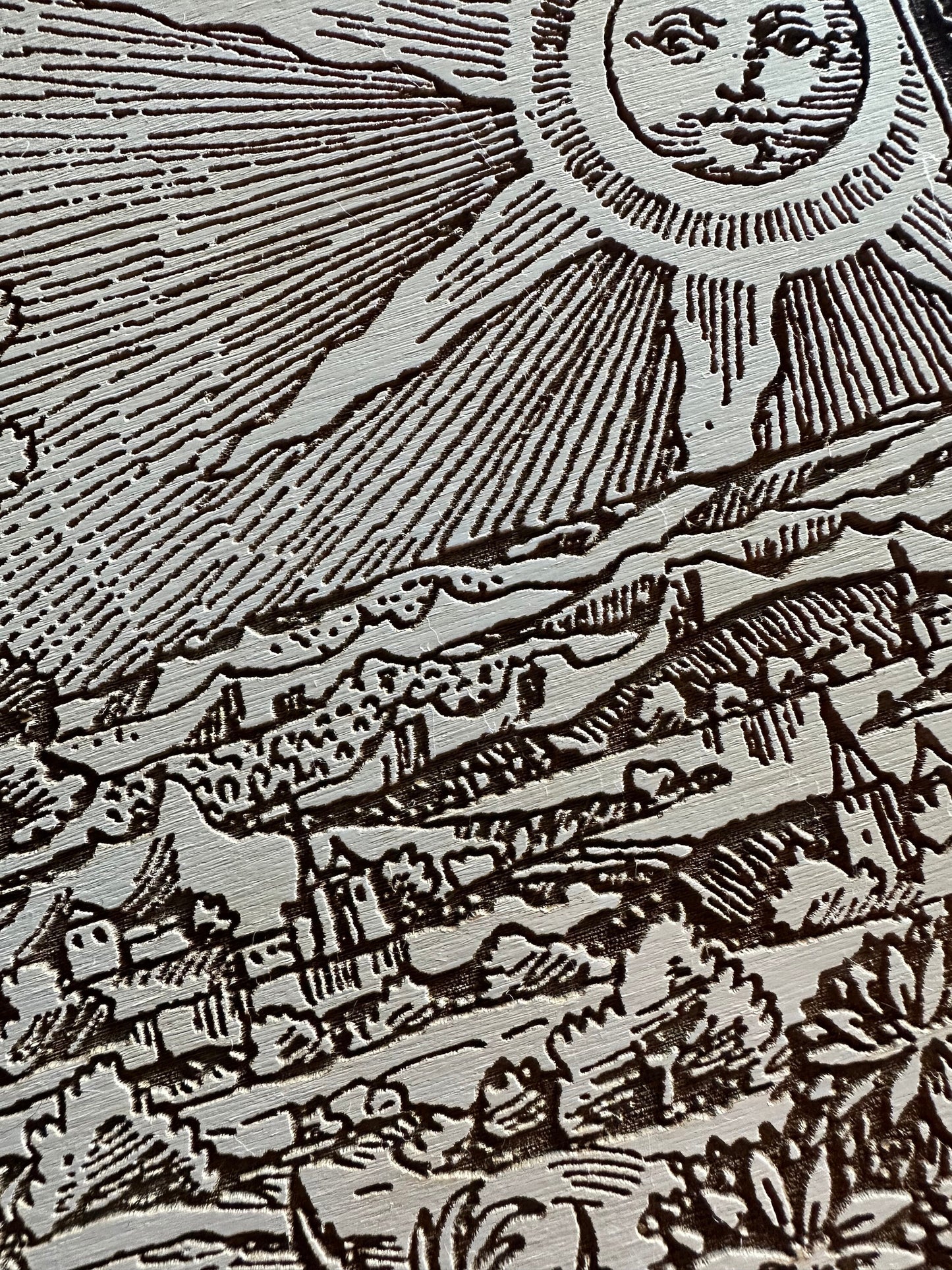 Firmament, laser engraved plaque of the "Flamarrion" woodcut (Large).