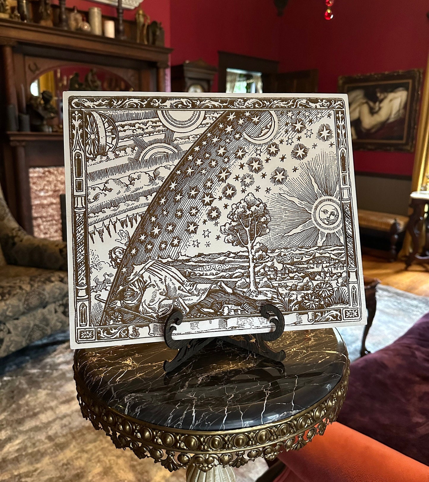 Firmament, laser engraved plaque of the "Flamarrion" woodcut (Large).