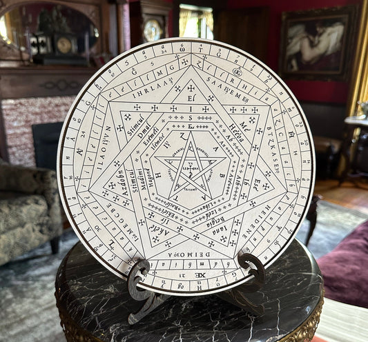 Sigillum Dei Aemeth wood engraved seal (Aged white).